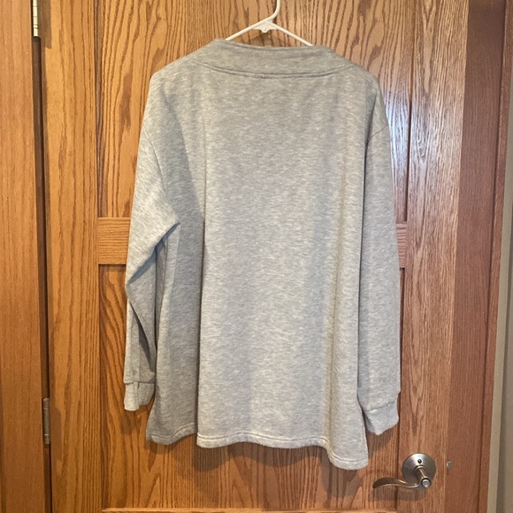 Basic Editions Plus Grey Quarter Zip Sweater - Picture 4 of 4